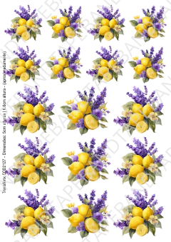 DECALQUE HIDRO TRANSFER - LIMÃO E LAVANDAS - COD2127 - comprar online