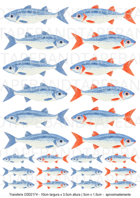 DECALQUE HIDRO TRANSFER - PEIXES - COD2174 - comprar online