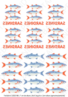 DECALQUE HIDRO TRANSFER - SARDINES MAR - COD2198 - comprar online