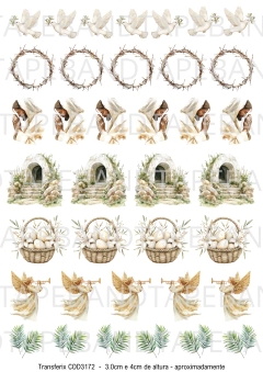 DECALQUE HIDRO TRANSFER - PÁSCOA CRISTÃ - COD3172 - comprar online