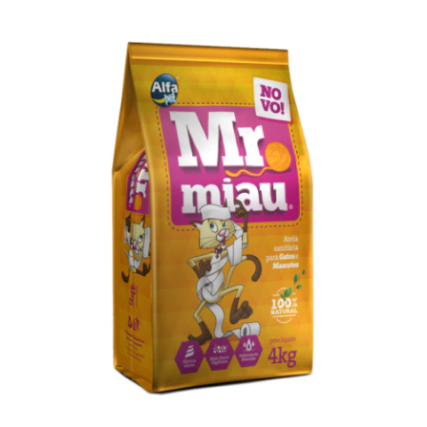 Areia Higiênica Mr. Miau para Gatos - 4Kg