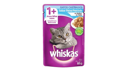 Whiskas Sachê Peixe ao Molho para Gatos Adultos Castrados 1+ 85g