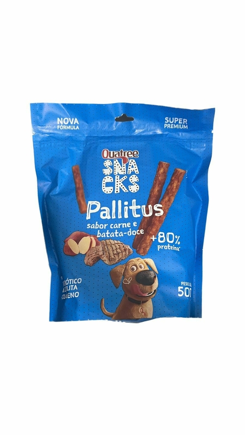 Petisco Quatree Snacks Pallitus Sabor Carne e Batata Doce 500g