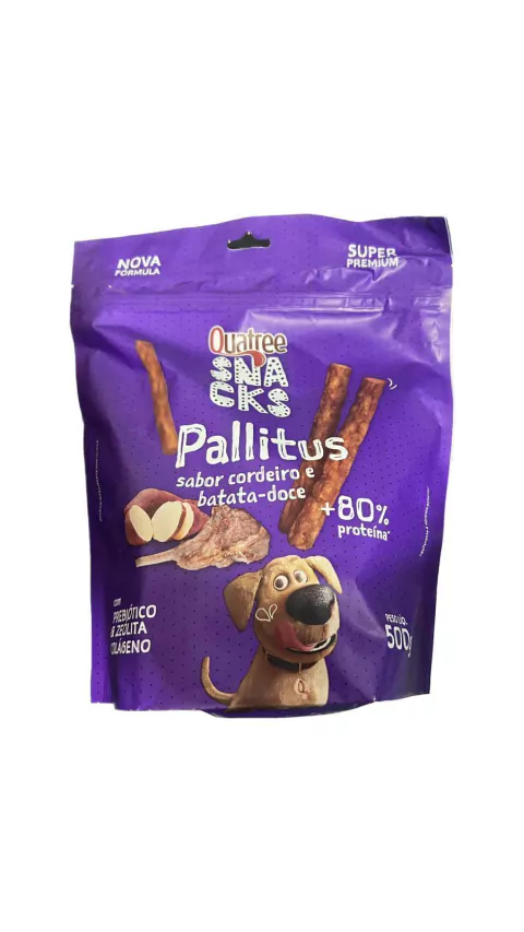 Petisco Quatree Snacks Pallitus Sabor Cordeiro e Batata Doce 500g