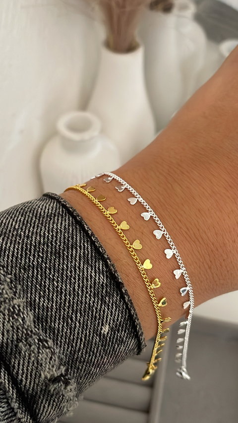 Pulseira mini corações