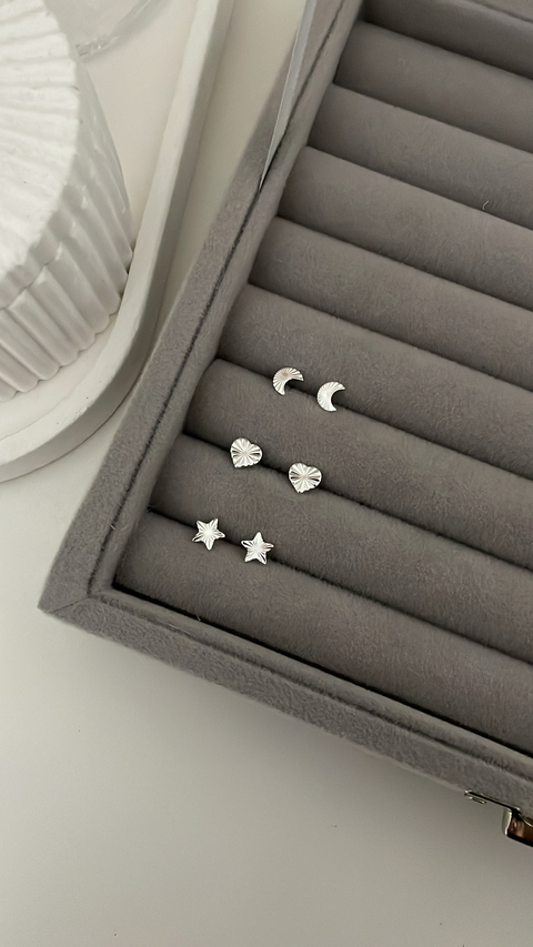 Trio brincos minimalistas