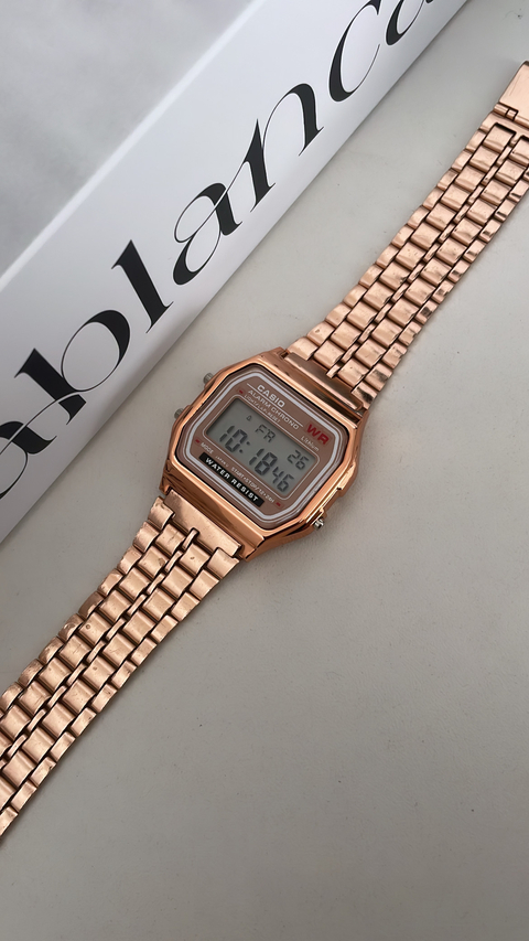 Relogio insp. Cassio vintage rose gold