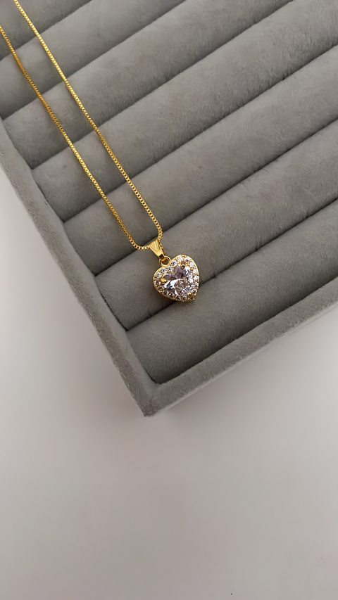 Colar ponto de luz coração