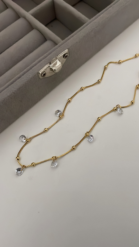 Choker mini bolinha com ponto de luz