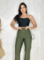 Calça montaria flare com cinto Verde Militar - Ágata