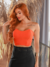 Cropped corset feminino laranjado