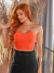 Cropped corset feminino laranjado