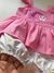 Conjunto Batinha + Shorts Arco-íris Rosa - Carinha de anjo