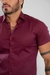 Camisa Acetinada Manga Curta