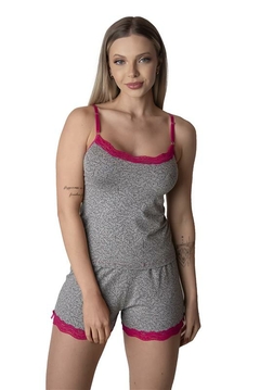 525- PIJAMA SHORT DOOL EM MODAL COM DETALHES EM RENDA