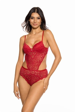 712 - BODY EM RENDA COM ABERTURA NAS LATERAIS