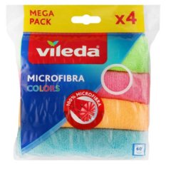 Paño Microfibra Vileda Multiuso súper absorbente colores X 4