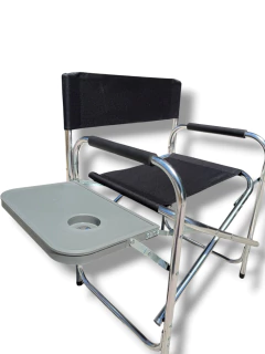SILLON DIRECTOR DE ALUMINIO PLEGABLE CON BANDEJA MAR CRISTAL - tienda online