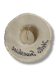 SOMBRERO CAPELINA ALA ANCHA CON FRASE MAR CRISTAL - tienda online