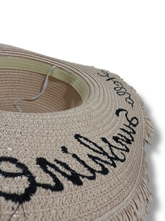 SOMBRERO CAPELINA ALA ANCHA CON FRASE MAR CRISTAL - Mar Cristal 