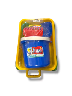 CARRO PLAYERO CON BALDE Y ACCESORIOS LUNI (BALDE, SARANDA, PALA, RASTRILLO, CERNIDOR) - Mar Cristal 