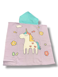 Imagen de PONCHO DE TOALLA INFANTIL 60 X 120 MAR CRISTAL