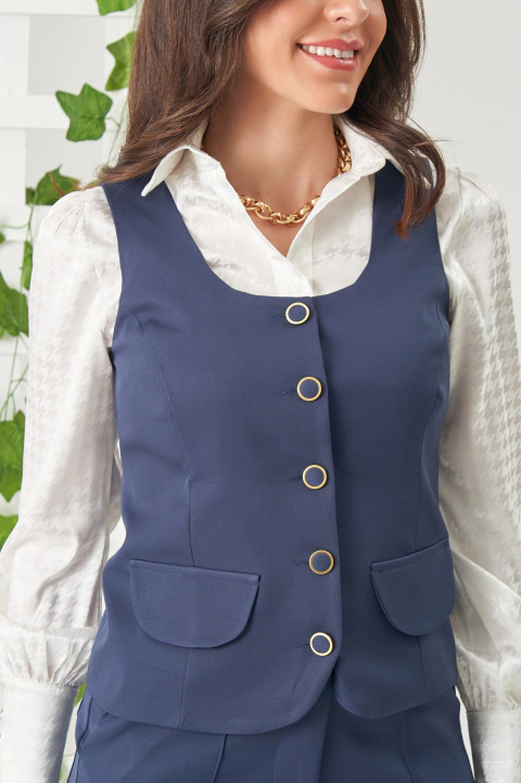 COLETE CATARINA AZUL NOITE