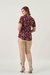 T-SHIRT JULIA FLORAL VINHO - Bianca da Mata Store