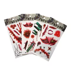 4 planchas tatuajes temporales heridas