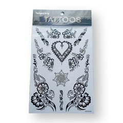 5 planchas de tatuajes temporales XL - Glitter Bar