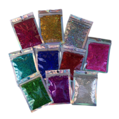 500 gramos de glitter 10 colores
