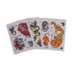 Block de tatuajes temporales tigres y dragones en internet