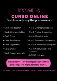 Curso online Glitter Artist - comprar online