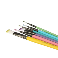 6 Pinceles artisticos planos en internet