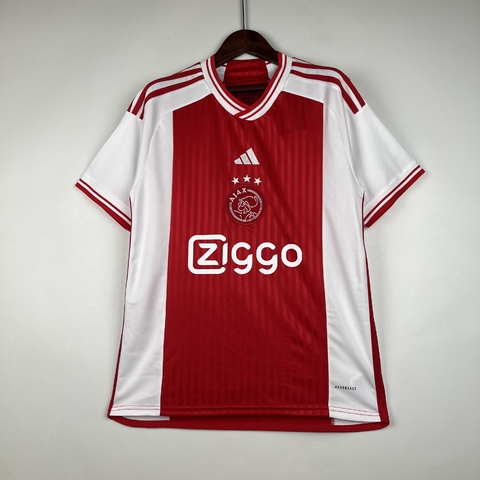 Camisa Ajax Home 23/24 Adidas Masculina - Branco e Vermelho