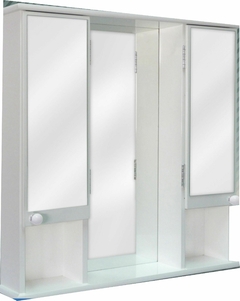 Botiquin 2 puertas espejo estante abierto madera laqueada 58x56x10