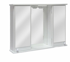 Botiquin 2 puertas espejo en madera MDF laqueada con 1 luz 53x70x13