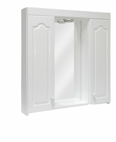 Botiquin 2 puertas placa con luz en madera laqueada 70x70x11