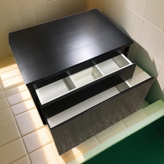 Vanitory Martina de colgar madera laqueada MDF 1 cajon frente ranurado + cajon oculto - comprar online