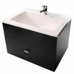 Vanitory de colgar en madera laqueada wengue puerta rebatible + bacha 45x48x35 en internet