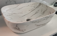 Bacha de apoyo porcelana rectangular carrara 460x320x140 - comprar online