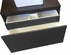 Vanitory Martina de colgar madera laqueada MDF 1 cajon frente ranurado + cajon oculto - tienda online