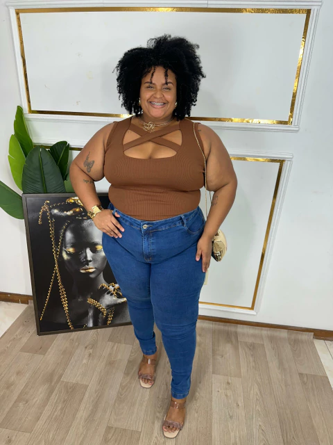 Calça jeans plus size leia