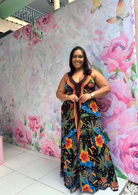 Vestido longo plus size Laurete