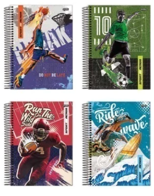 Caderno - 15 Matérias Sport in Action - 240 Fls - Jandaia