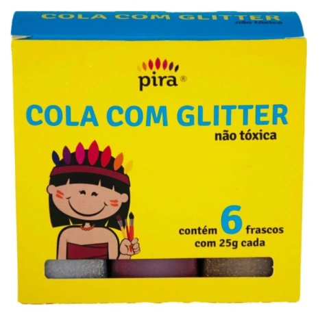 Cola Glitter Com 6 und 25g - Piratininga