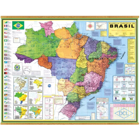 Mapa do Brasil Geopolítico - Multicores - DCL