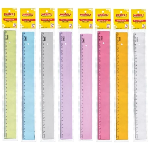 Régua 30Cm - New Line - Cristal Colorido - Waleu