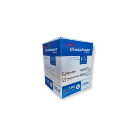 Copos descartáveis 200ml Cx C/25 Pct - Cristalcopo.