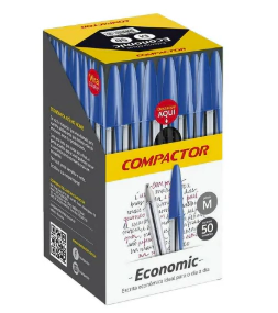 Caneta Economic Preto - Caixa com 50 UND - Compactor